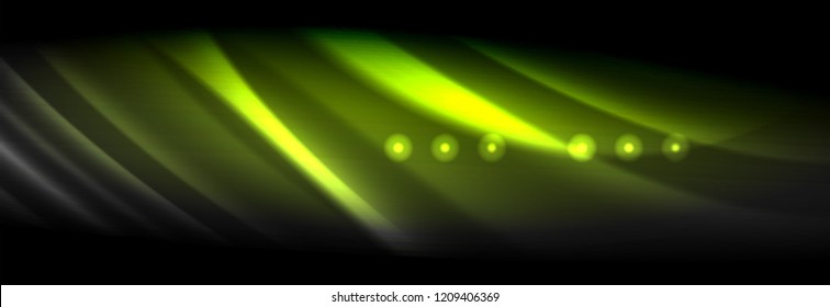 Liquid neon flowing waves, glowing light lines background. Trendy abstract layout template for business or technology presentation, internet poster or web brochure cover, wallpaper. Vector