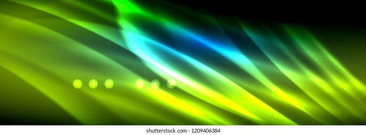 Liquid neon flowing waves, glowing light lines background. Trendy abstract layout template for business or technology presentation, internet poster or web brochure cover, wallpaper. Vector