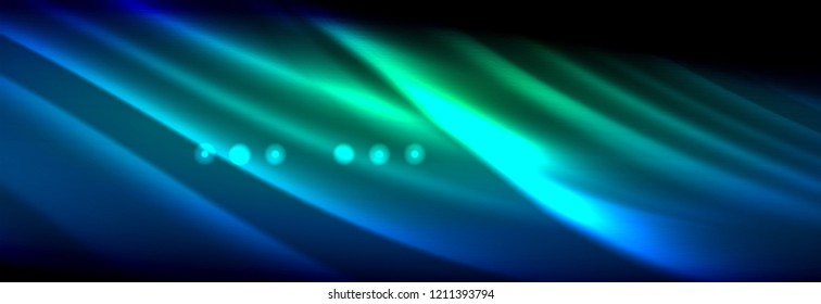 Liquid neon flowing waves, glowing light lines background. Trendy abstract layout template for business or technology presentation, internet poster or web brochure cover, wallpaper. Vector