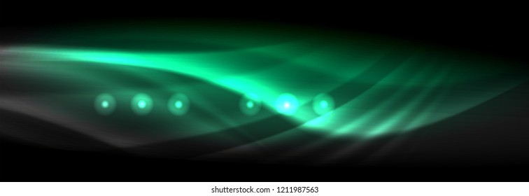 Liquid neon flowing waves, glowing light lines background. Trendy abstract layout template for business or technology presentation, internet poster or web brochure cover, wallpaper. Vector