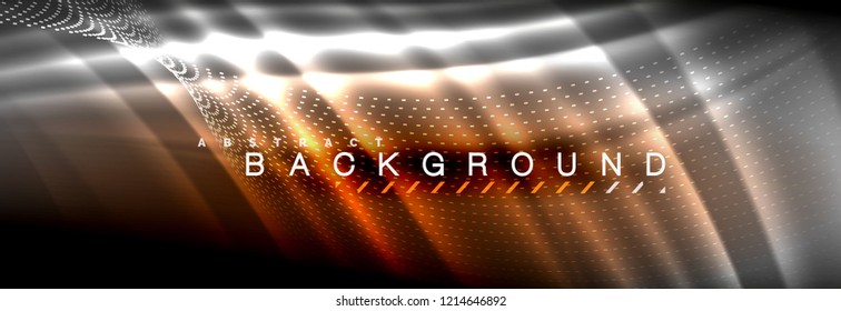 Liquid neon flowing waves, glowing light lines background. Trendy abstract layout template for business or technology presentation, internet poster or web brochure cover, wallpaper. Vector