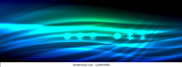Liquid neon flowing waves, glowing light lines background. Trendy abstract layout template for business or technology presentation, internet poster or web brochure cover, wallpaper. Vector