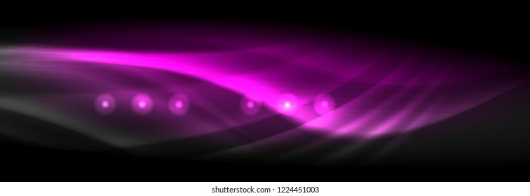 Liquid neon flowing waves, glowing light lines background. Trendy abstract layout template for business or technology presentation, internet poster or web brochure cover, wallpaper. Vector