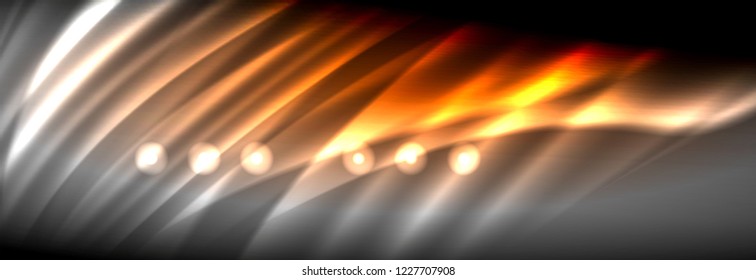 Flüssige neonfließende Wellen, leuchtende helle Linien Hintergrund. Trendy abstrakte Layout-Vorlage für Geschäfts- oder Technologiepräsentationen, Internet-Poster oder Web-Broschüren-Cover, Bildschirmhintergrund. Vektorgrafik