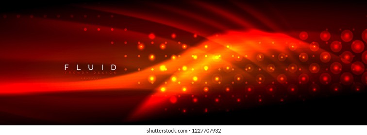 Liquid neon flowing waves, glowing light lines background. Trendy abstract layout template for business or technology presentation, internet poster or web brochure cover, wallpaper. Vector