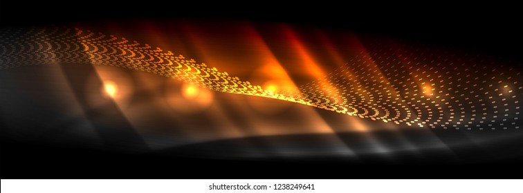 Liquid neon flowing waves, glowing light lines background. Trendy abstract layout template for business or technology presentation, internet poster or web brochure cover, wallpaper. Vector