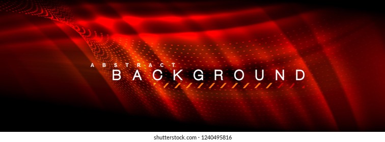 Olas de neón líquido que fluyen, líneas luminosas brillantes de fondo. Plantilla de diseño abstracto a la moda para presentación de negocios o tecnología, portada de póster de internet o de folletos web, fondo de pantalla. Vector
