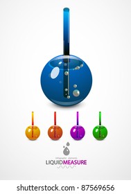 Liquid objects. Vector illustration with water