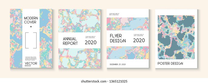Liquid Oil Paint Minimal Vector Cover Layout. Trendy Magazine, Corporate Identity Template. Pink Rose Japanese Cosmetics Design. Modern Earth Day Ecology Poster. Cool Liquid Paint Minimal Cover