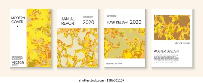 Liquid Oil Paint Minimal Vector Cover Layout. Trendy Magazine, Corporate Identity Template. Brown Red Earth Soil Volcano Design. Simple Earth Day Ecology Poster. Cool Liquid Paint Minimal Cover