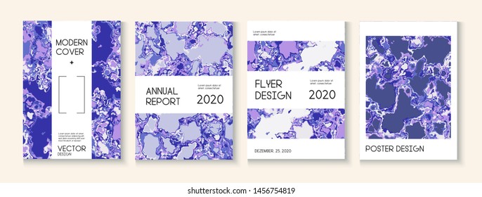 Liquid Oil Paint Minimal Vector Cover Layout. Grunge Book Page, Futuristic Folder Template. Retro Earth Day Ecology Poster. Water Ecology Blue Winter Report. Cool Liquid Paint Minimal Cover
