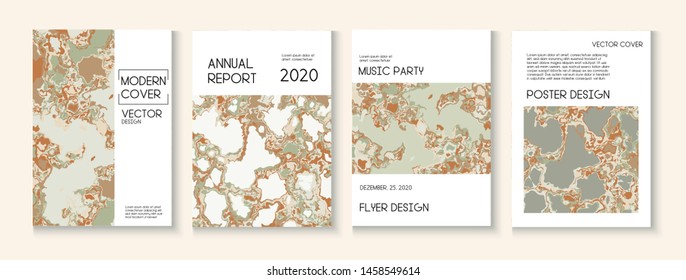 Liquid Oil Paint Minimal Vector Cover Layout. Brown Red Earth Soil Volcano Design. Simple Earth Day Ecology Poster. Grunge Book Page, Ad Annual Report Template. Cool Liquid Paint Minimal Cover