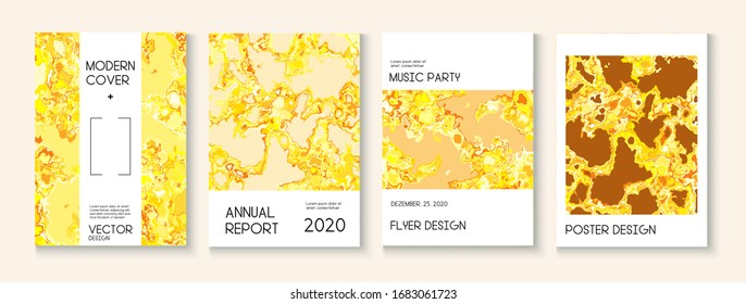 Sanftöllackierung Minimale Vektorillustration Deckschicht Layout. Ad Annual Report, Trendy Magazine Template. Retro Earth Day Ecology Poster. Brown Red Earth Soil Volcano Design. Cool Liquid Paint Minimal Cover