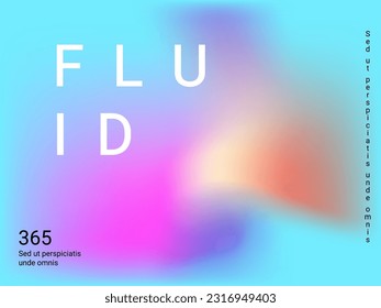 Liquid on colorful background. Bright mesh blurred pattern in pink, blue, green tones. Fashionable advertising vector in retro for book, annual, mobile interface, web application.