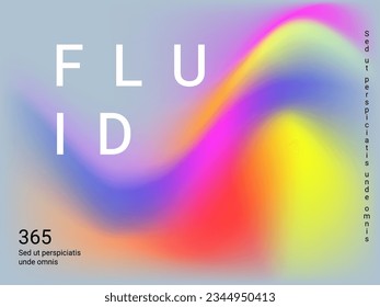 Liquid on colorful background. Bright mesh blurred pattern in pink, blue, green tones.