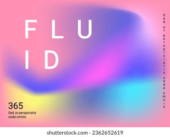 Liquid on colorful background. Bright mesh blurred pattern in pink, blue, green tones. Fashionable advertising vector in retro for book, annual, mobile interface, web application.