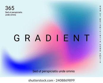 Liquid on colorful background. Bright mesh blurred pattern in pink, blue, green tones. Fashionable advertising vector in retro for book, annual, mobile interface, web application.