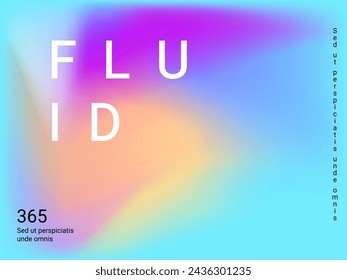 Liquid on colorful background. Bright mesh blurred pattern in pink, blue, green tones. Fashionable advertising vector in retro for book, annual, mobile interface, web application.
