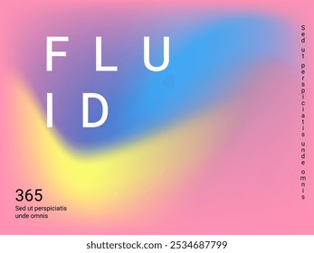 Flüssigkeit auf buntem Hintergrund. Helles unscharfes Muster aus Mesh in rosa, blau, grünen Tönen. Modische Werbung Vektor im Retro für Buch, jährlich, mobile Schnittstelle, Web-Anwendung.