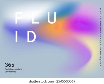 Liquid on colorful background. Bright mesh blurred pattern in pink, blue, green tones. Fashionable advertising vector in retro for book, annual, mobile interface, web application.