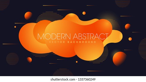Liquid orange color abstract modern background. Vector illustration.