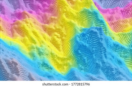 Liquid paint abstraction. Art design. Texture with dynamic particles. 3d vector Illustration.