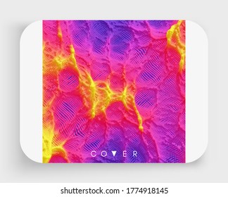 abstracción de pintura líquida. Diseño artístico. Textura con partículas dinámicas. Ilustración vectorial 3d.