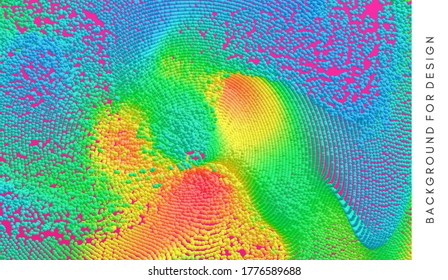 Liquid paint abstraction. Art design. Texture with dynamic particles. 3d vector Illustration.