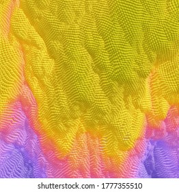 Abstraktion flüssiger Farben. Kunstdesign. Textur mit dynamischen Partikeln. 3D-Vektorgrafik.