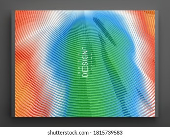 abstracción de pintura líquida. Diseño artístico. Textura con partículas dinámicas. Ilustración vectorial 3d.