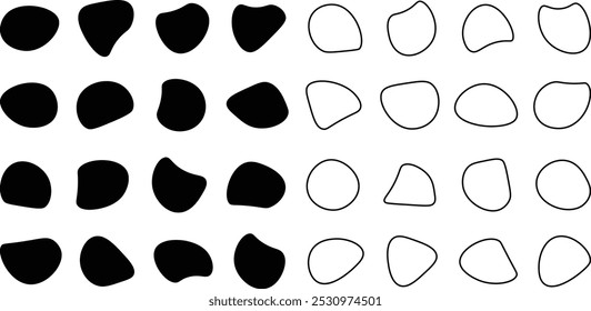 Liquid paint blob set. Collection from abstract forms for design and paint. Abstract color blob Shape Collection. Irregular blob shape vector illustration. Organic blob shape.