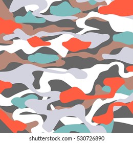 Liquid paint camouflage vector pattern background  
