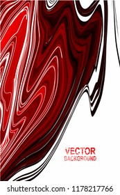 Liquid paint colors. Bright red black and white background. Stylish background for booklets, business cards, posters, banners. Eps10 vector.
