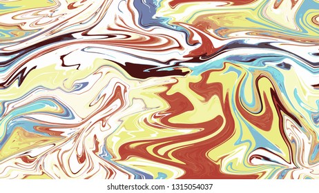 Liquid paint. Multicolored gels, flowing oil stains on the surface. Background for application, web site, booklet, brochure, postcard, packaging texture, banner, poster. Stock vector picture.