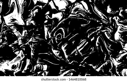 Liquid paint swirls texture vector. Distressed overlay texture. Grunge background. Overlay over any design to create interesting effect and depth. Vector Illustration. Black isolated on white. EPS10.