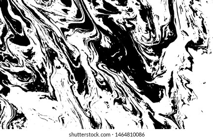 Liquid paint swirls texture vector. Distressed overlay texture. Grunge background. Overlay over any design to create interesting effect and depth. Vector Illustration. Black isolated on white. EPS10.