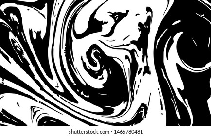 Liquid paint swirls texture vector. Distressed overlay texture. Grunge background. Overlay over any design to create interesting effect and depth. Vector Illustration. Black isolated on white. EPS10.