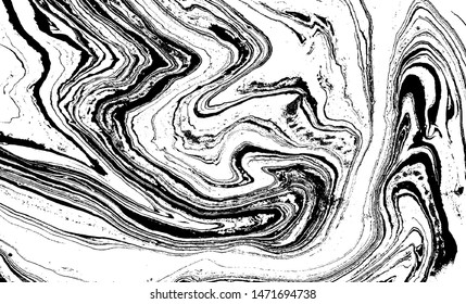 Liquid paint swirls texture vector. Distressed overlay texture. Grunge background. Overlay over any design to create interesting effect and depth. Vector Illustration. Black isolated on white. EPS10.