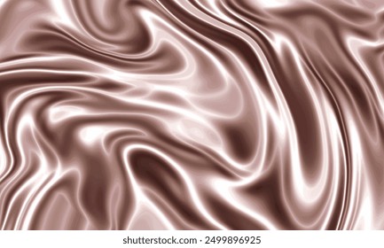 Liquid pale gold silk texture background design with smooth waves.