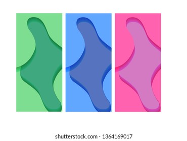 Liquid paper cut long background 