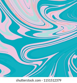 Liquid paper marbling paint background. Hand painted decorative wavy blot illustration in neon colors. can be used for poster, brochure, invitation, cover book, catalog