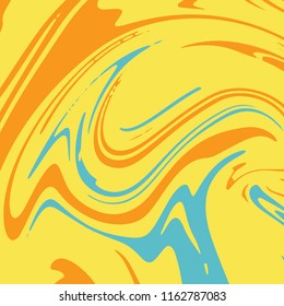 Liquid paper marbling paint background. Hand painted decorative wavy blot illustration in neon colors. can be used for poster, brochure, invitation, cover book, catalog