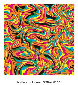 Liquid Patch V62 Patch Streetwear, Urban Design Pink and Orange Colors Patch Commercial Use