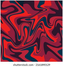Liquid Pattern Streetwear and Simple Design Color is Maroon, Orange and Green