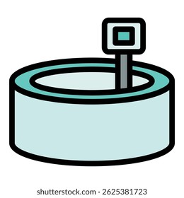 Icono de medidor de pH líquido. Icono líquido del Vector del metro del ph para el Diseño web aislado en el color de fondo blanco plano
