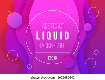 Liquid pink color background design with fluid flow gradient wavy shapes. Creative geometric wallpaper. Futuristic design template landing page, poster, banner, presentation. Vector illustration