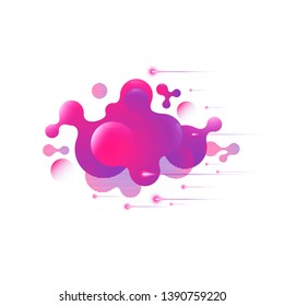 Liquid pink colored geometric banner. Abstract fluid gradient element isolated on white background for brochure, flyer, banner, social post and other designs. Futuristic trendy design.