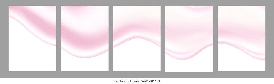 Liquid pink vector dripping ice cream texture.Glossy sugary flow drip.