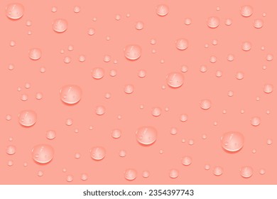 Gotas húmedas de gel o colágeno rosado líquido.Cifras derramadas de suero o agua cosmética. Reloj redondo limpio de loción de esencia o gelatina para el cuidado de la piel. Fondo de belleza con gotas de aceite.