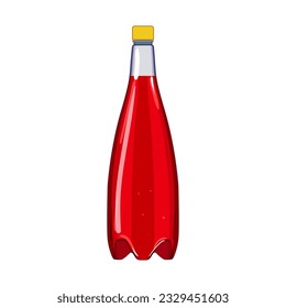 liquid plastic bottle soda cartoon. blue transparent, mineral cap, empty recycling liquid plastic bottle soda sign. isolated symbol vector illustration
